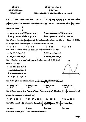Đề thi thử Tốt nghiệp THPT môn Toán - Mã đề 23 - Năm học 2021 (Có đáp án)